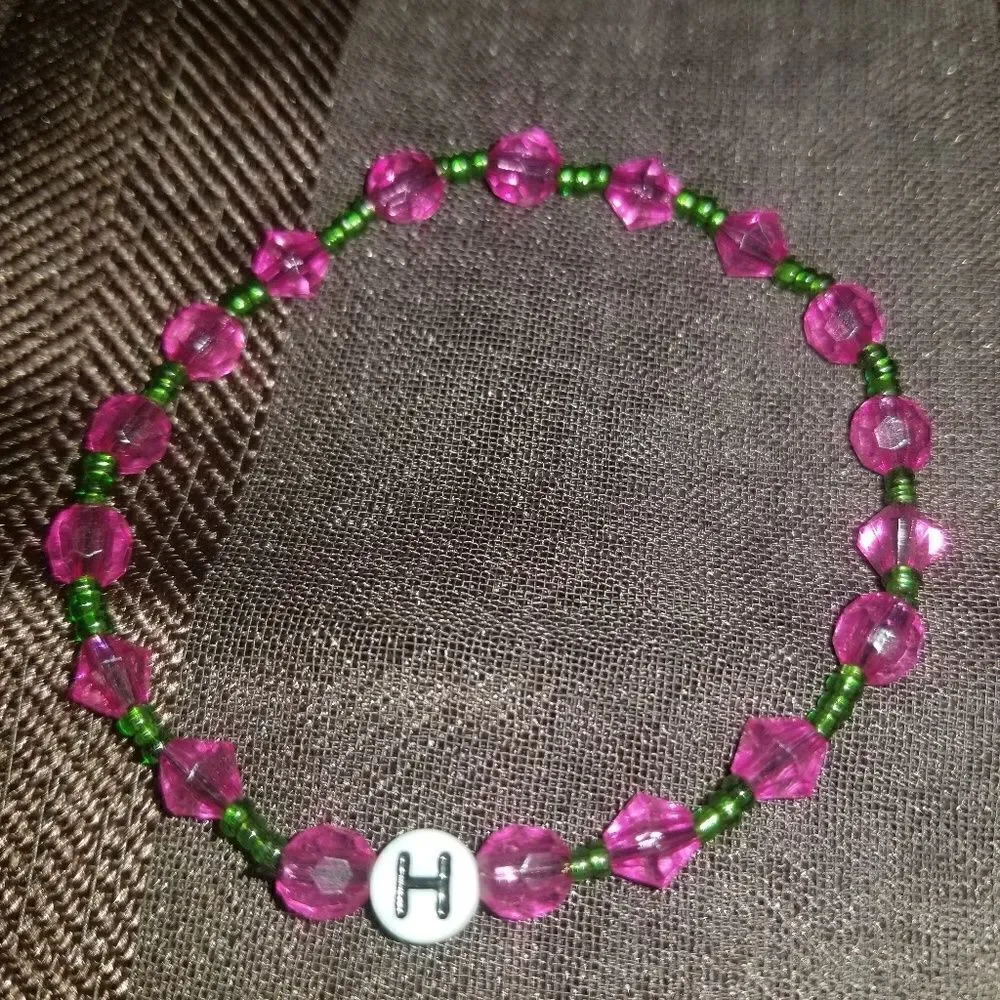 initial G Handmade Beaded bracelet